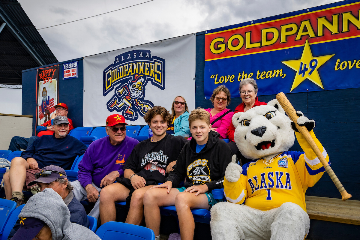 UAF alumni, staff and students attend the 2023 Nanook Night at Growden Field for the Alaska Goldpanner's July 14th match-up against the California Halos. The Goldpanners finished with an 8-3 win over the Halos to seal off the evening for the home crowd.
