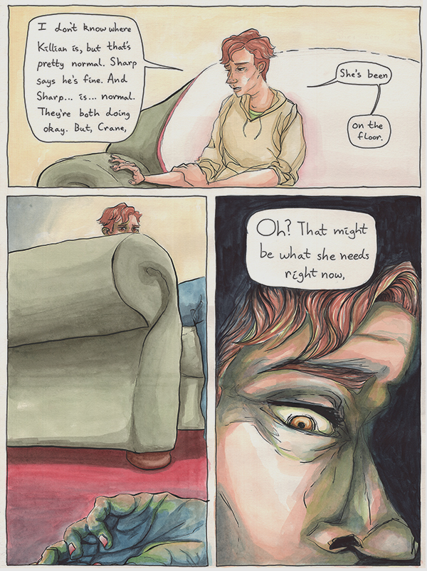 a comic of a man talking to himself. Image courtesy of Danie Huff