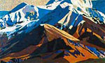 Painting of mountains by Kesler Woodward
