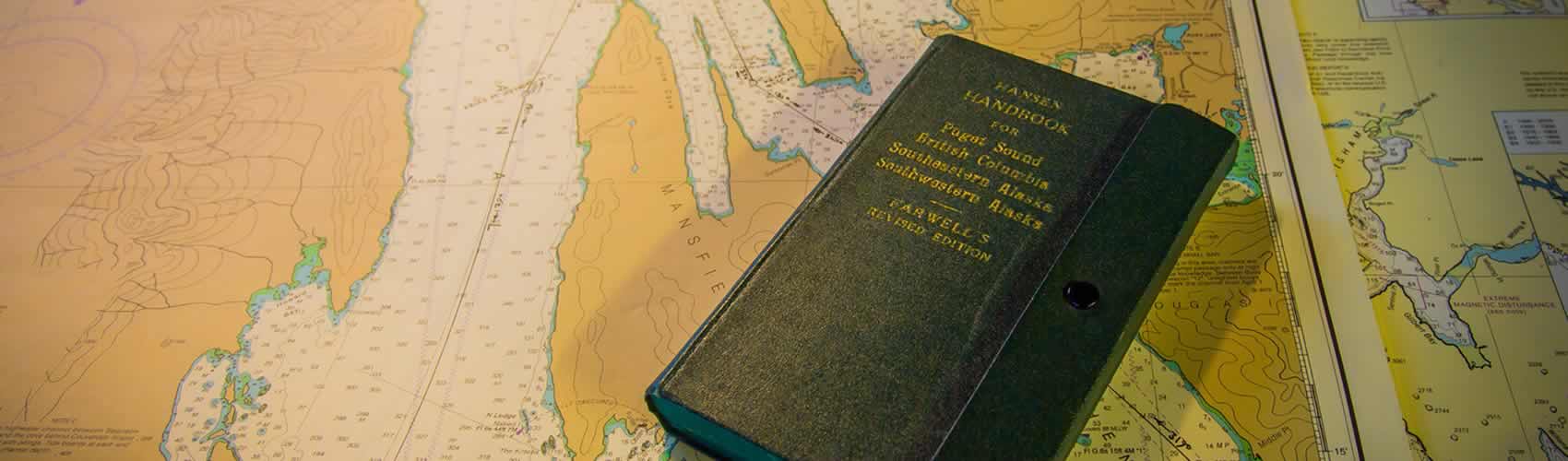 Marine book on a map