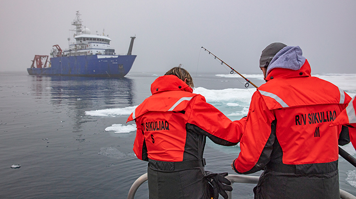 UAF researchers aboard the R/V Sikuliaq. Photo by Roger Topp