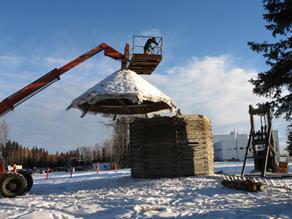Lifting off the Kolmakovsky blockhouse roof