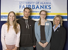 John Plucker poses with other scholarship recipients at the annual scholarship breakfast