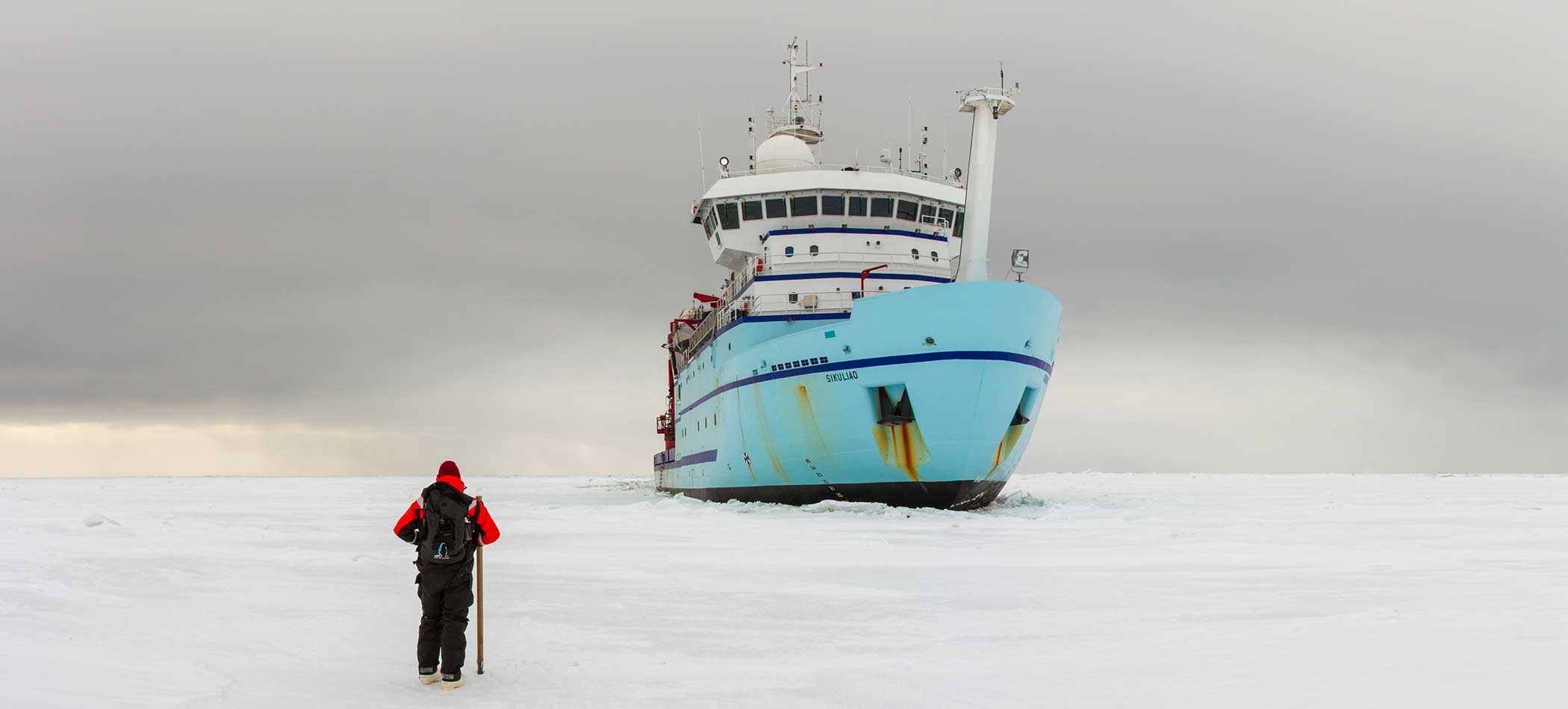 RV Sikuliaq in the sea ice