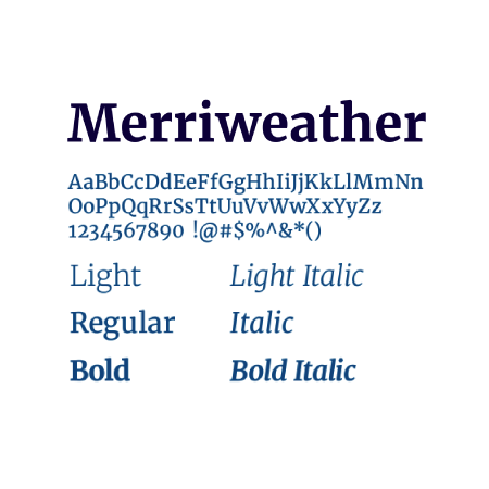 Merriweather serif font sample
