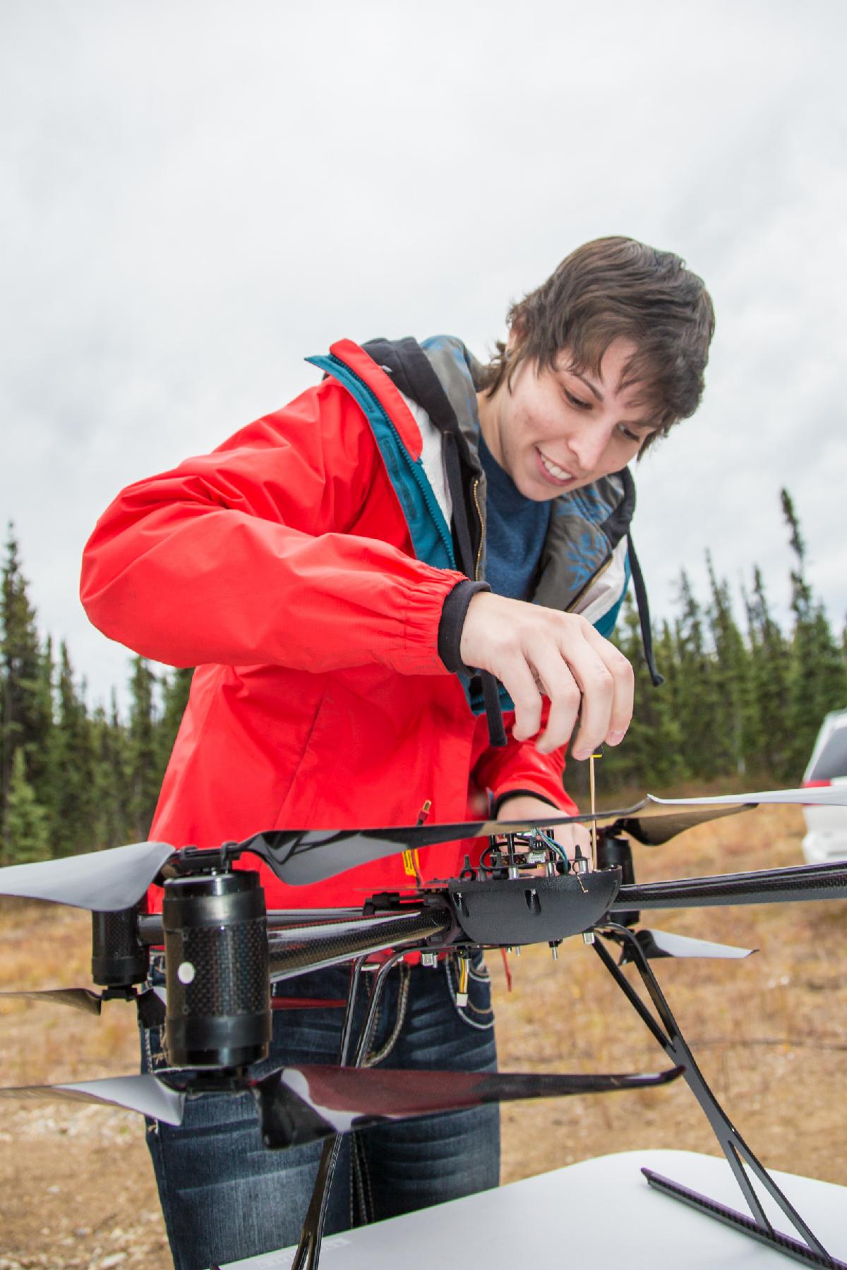 Students take part in a project using unmanned aerial vehicles (UAVs) 