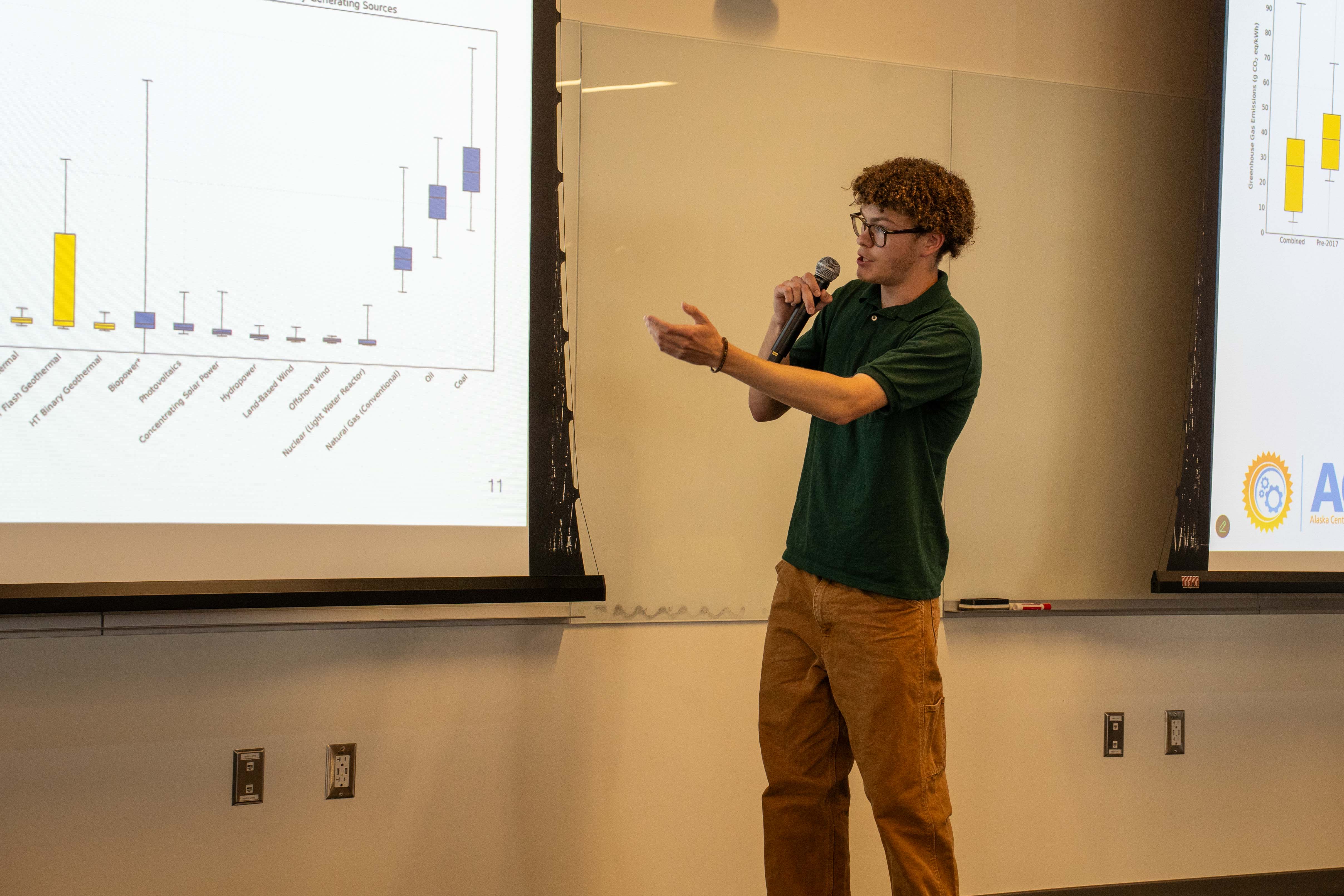 A person is giving a presentation