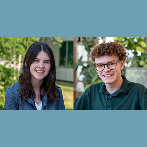 Headshots of two people