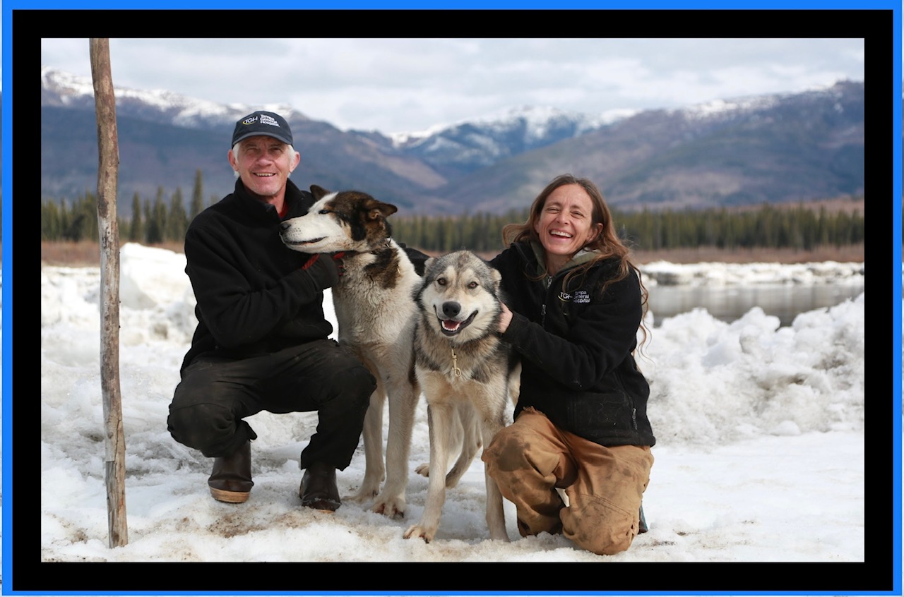 Andy and Denise with their dogs.