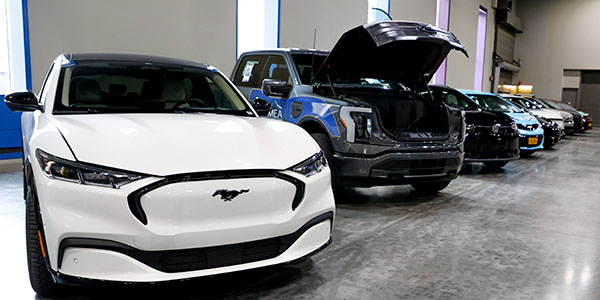 Display of electric vehicles