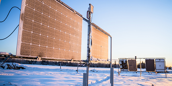 Vertically mounted, bifacial PV systems in Fairbanks