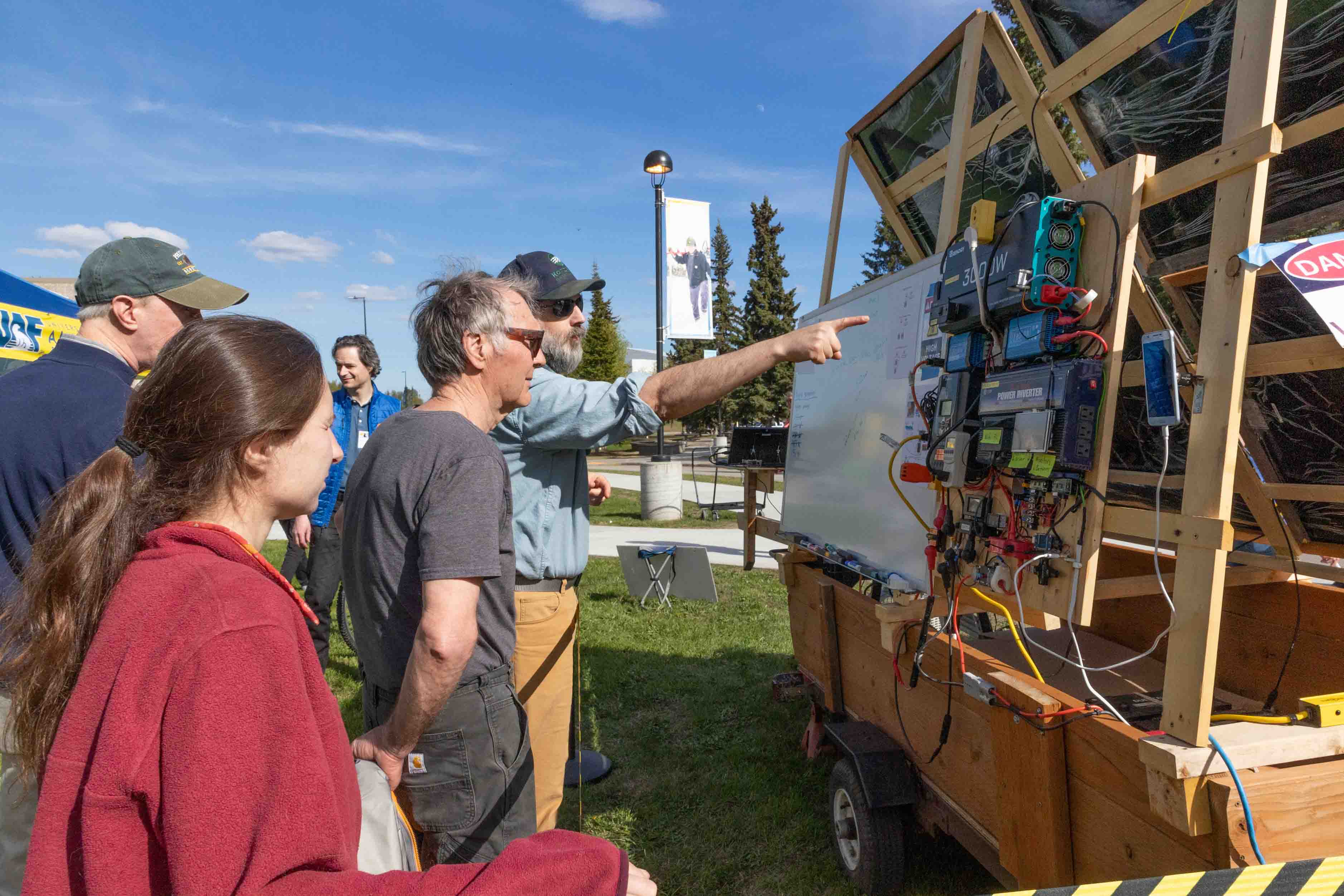 John Haverlack explains the mobile solar-powered nanogrid power system 