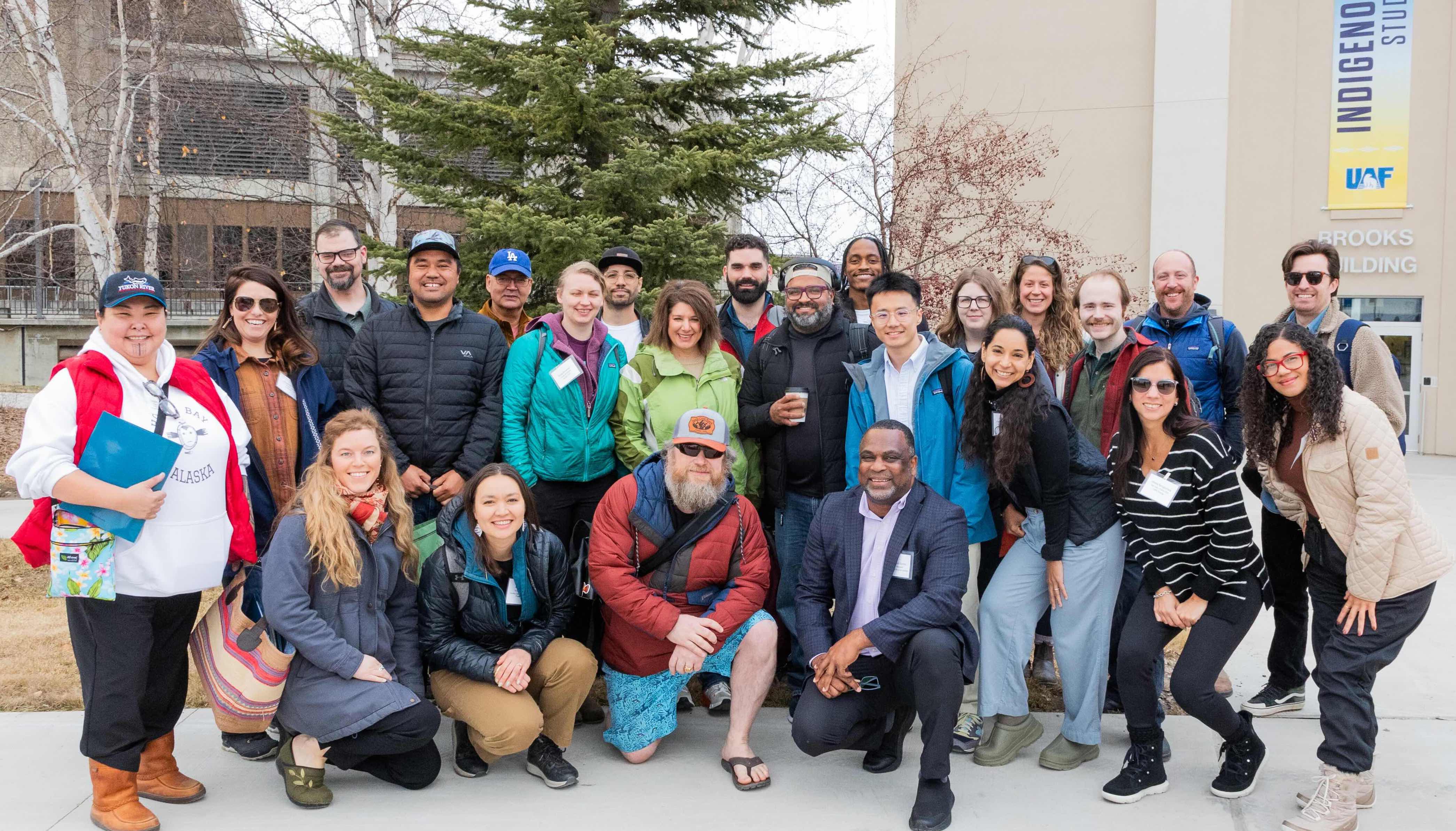 People pose for a group photo