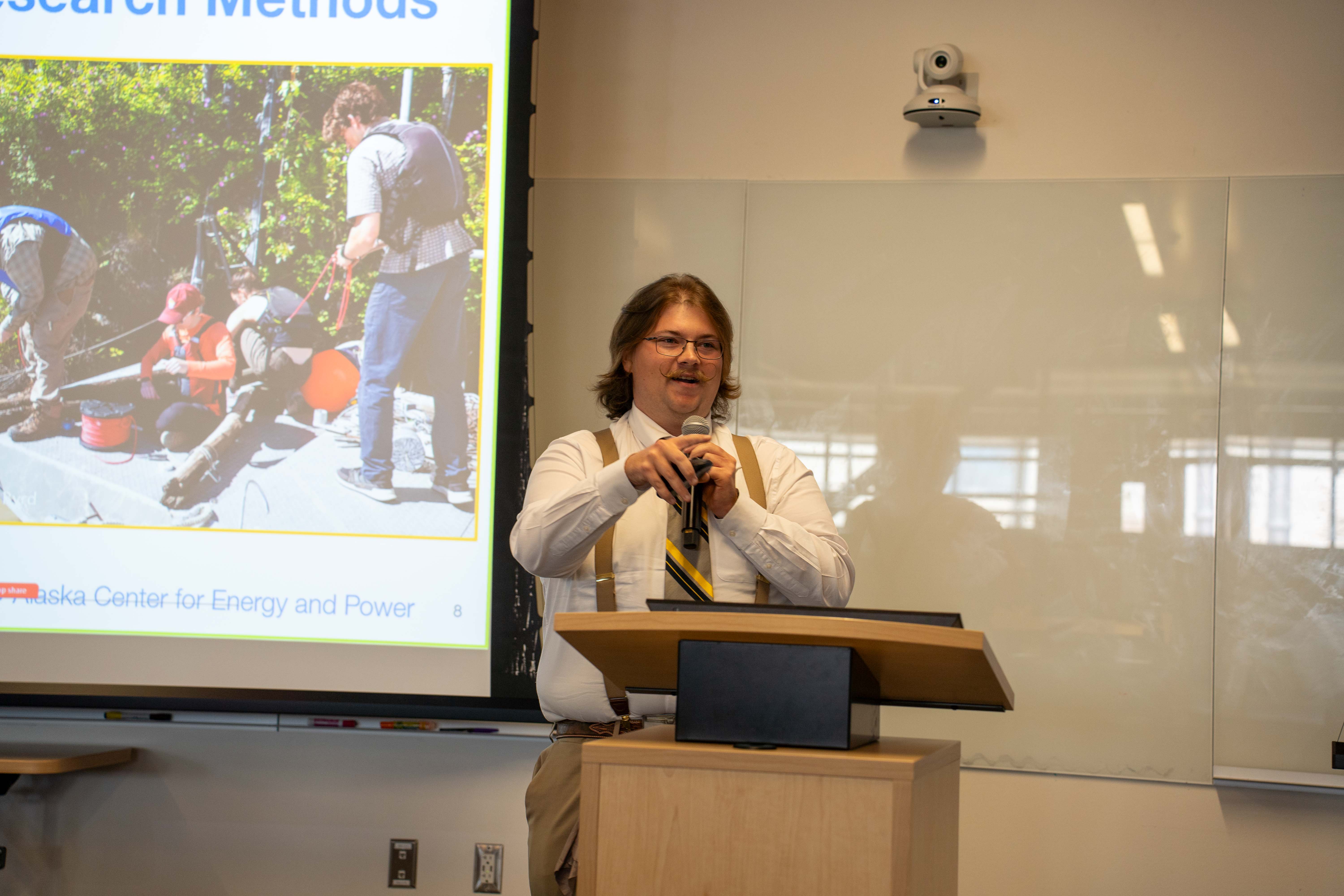 A person giving a presentation