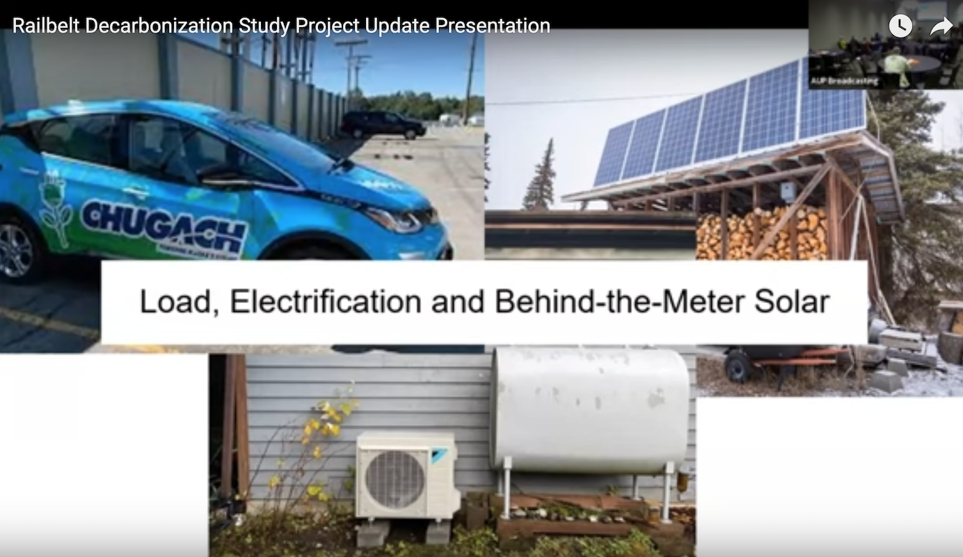 A screenshot of the Railbelt Decarbonization video