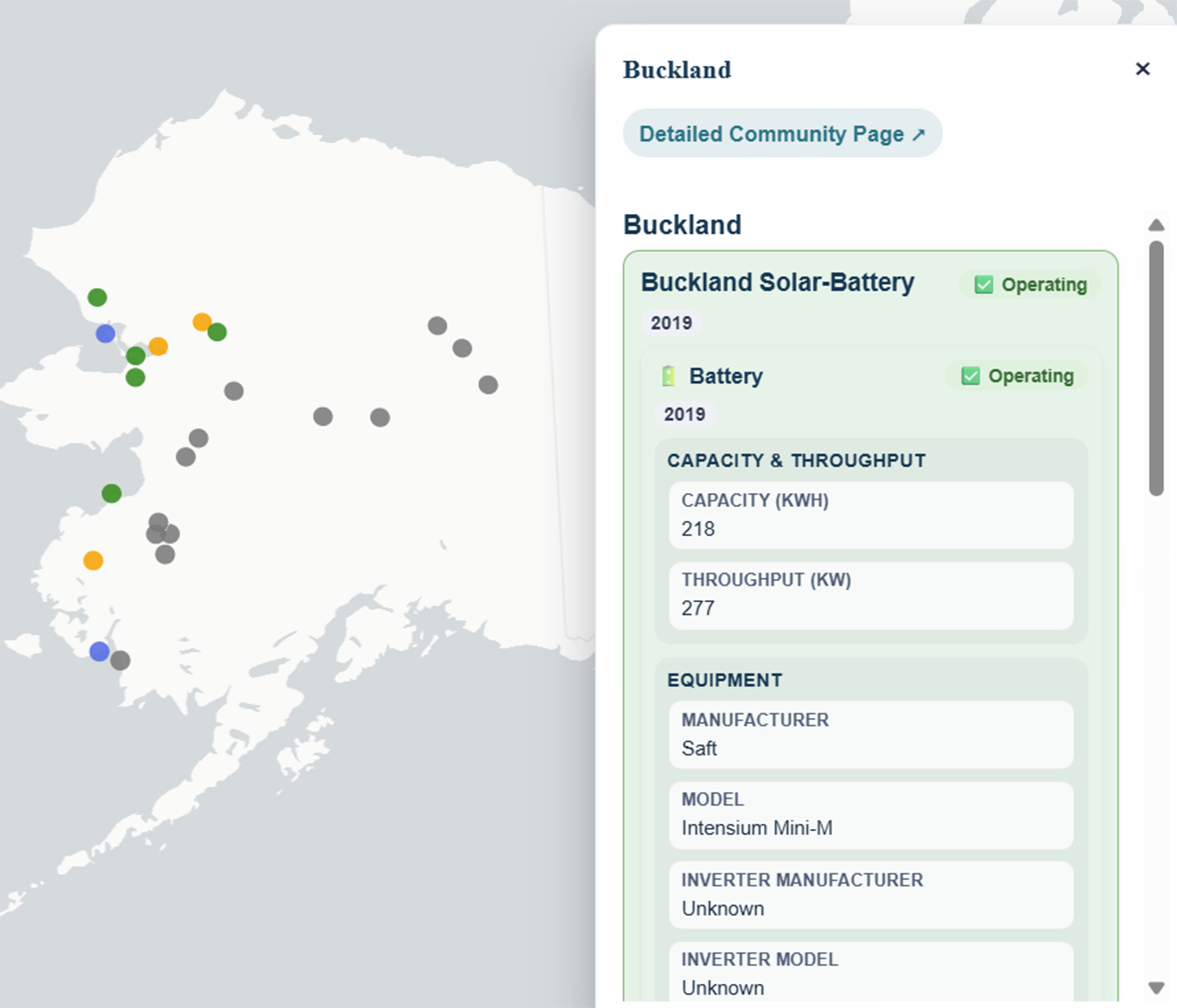 A typical display of a new interactive map