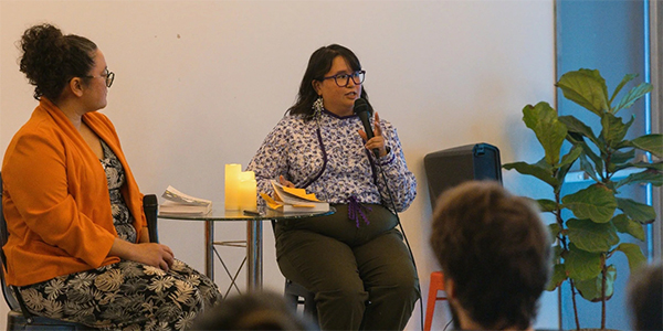 Two people presenting