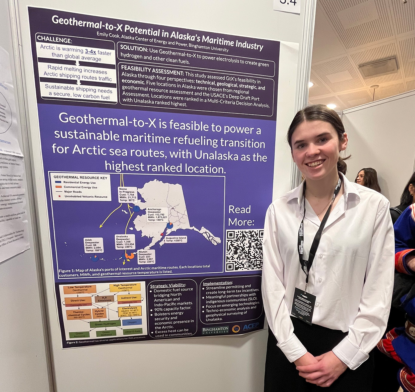 A person giving a poster presentation