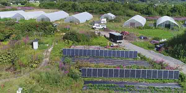 Solar arrays on a farm in Alaska.