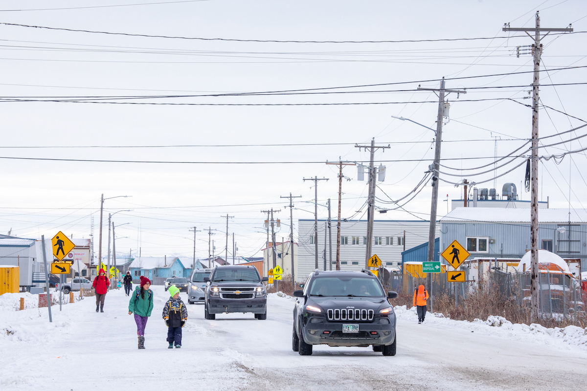 Electric distribution lines in Kotzebue