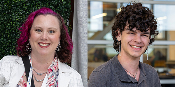 Headshots of two people