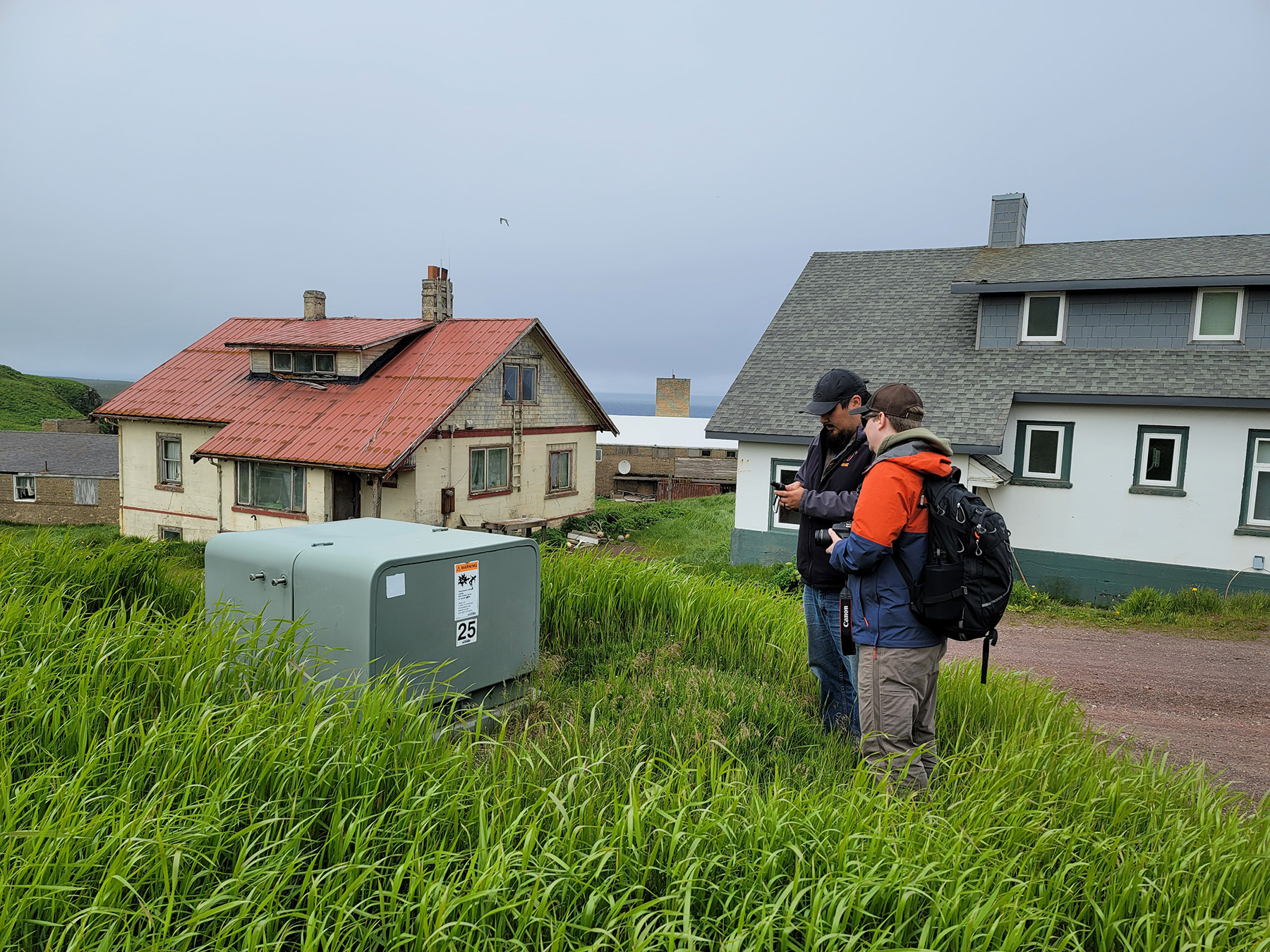 Two researchers on the St. George Island