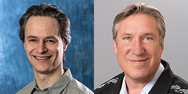 Two people's headshots