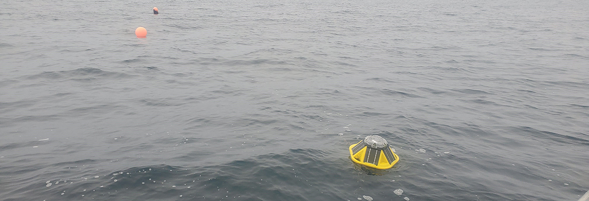 sofar wave buoy in the ocean