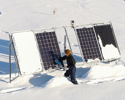 Solar test site in winter