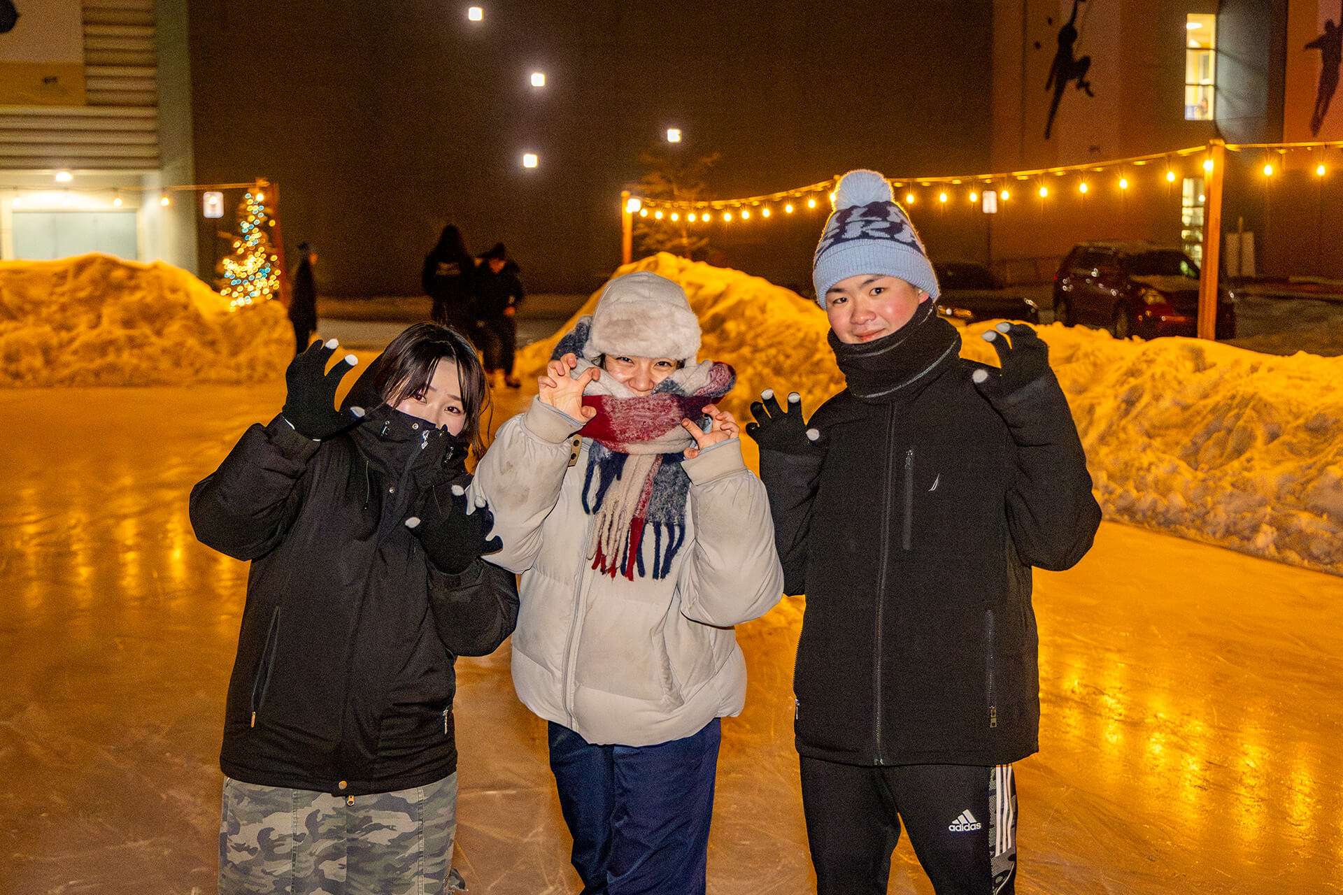 Students on ice rink