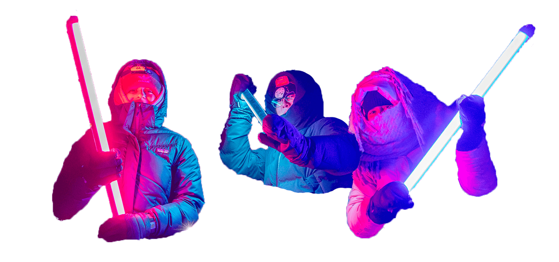 cutout image of students walking in the snow