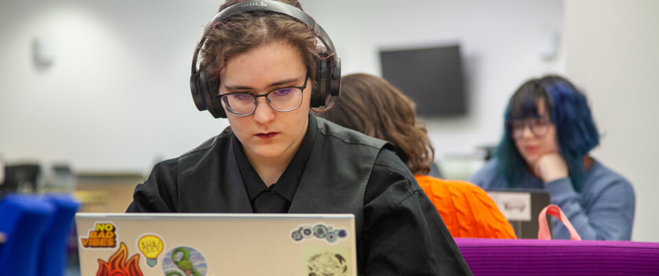 student at comnputer