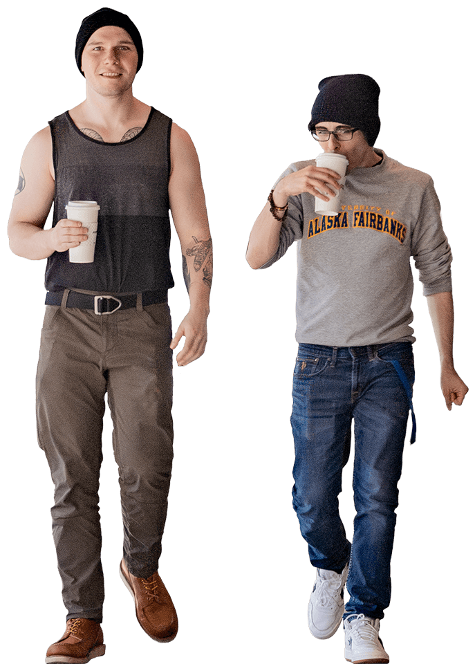 Students with coffee