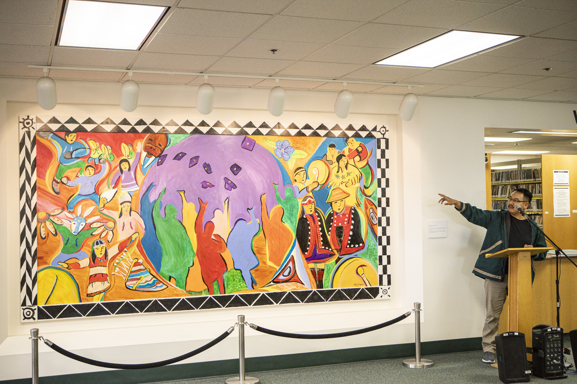 Percy showing painting