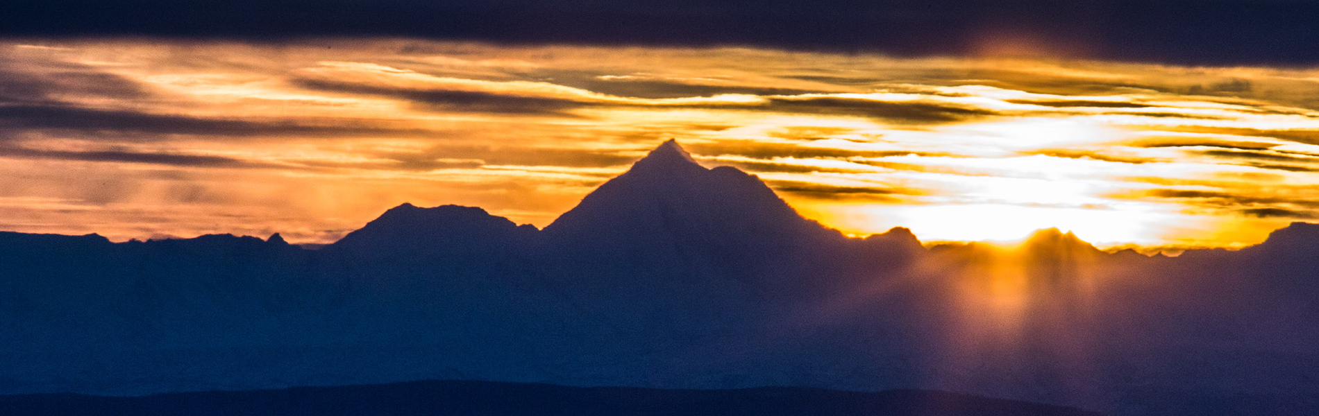 Alaska mountain range sunset