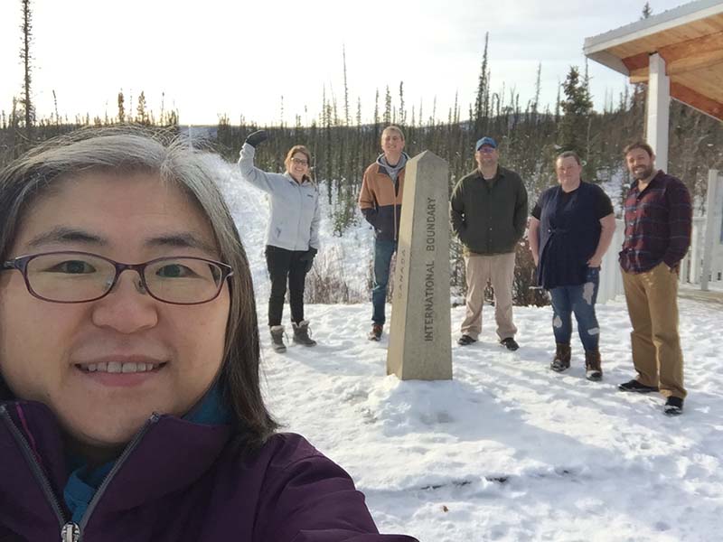 ACNS and other UAF students traveled to the Kohklux Map: 150 Years Conference in Whitehorse, Yukon Territory in October 2019. Ph.D. student Yoko Kugo (foreground) presented her research at the conference.