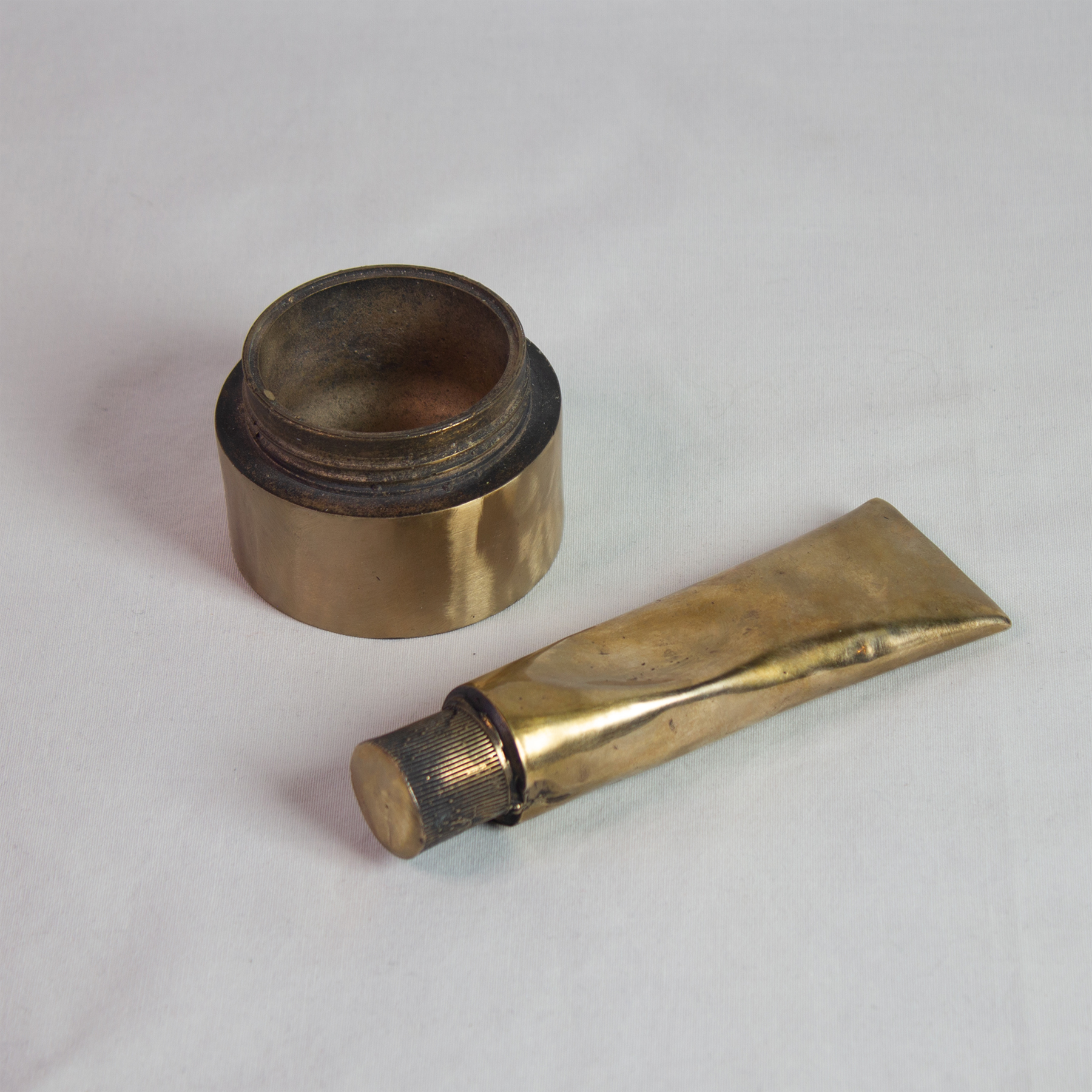beauty products cast in bronze