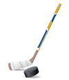 Hockey stick and puck icon