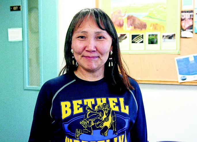 The Lower Kuskokwim School District is making a big push to create more homegrown teachers. Isabelle Dyment has worked as a nontraditional classroom teacher and is one of a handful selected to be paid while going to college full-time to earn her teaching degree. (Lisa Demer / Alaska Dispatch News)