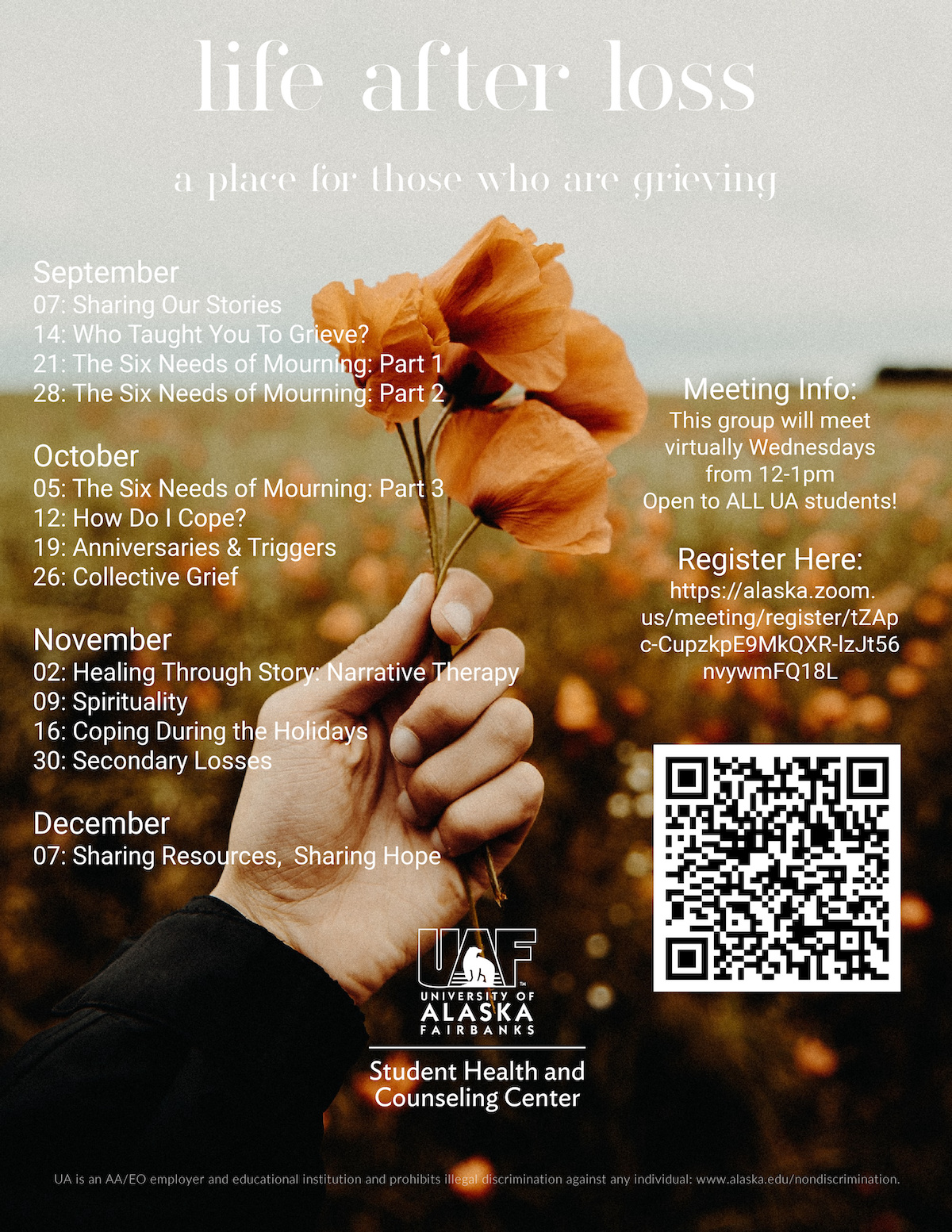 grief and loss support group flyer