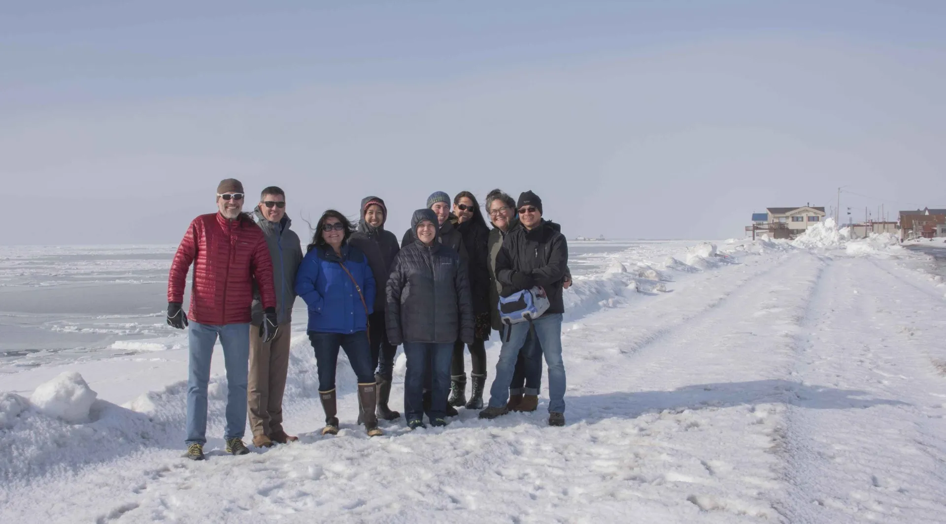 A group of participants outside in the snow.