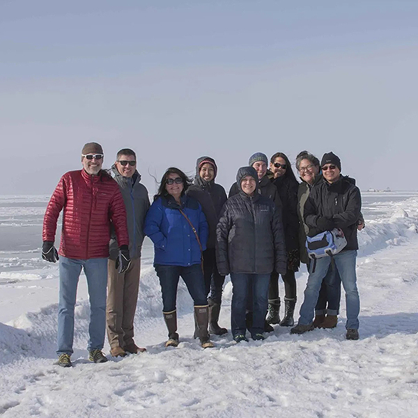 A group of participants outside in the snow.
