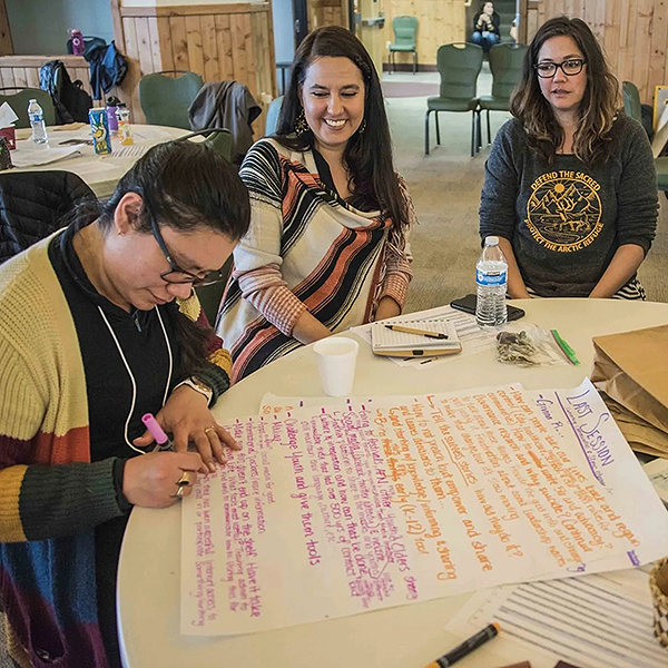 A panel doing an exercise during the session