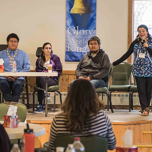 Student panel up on stage