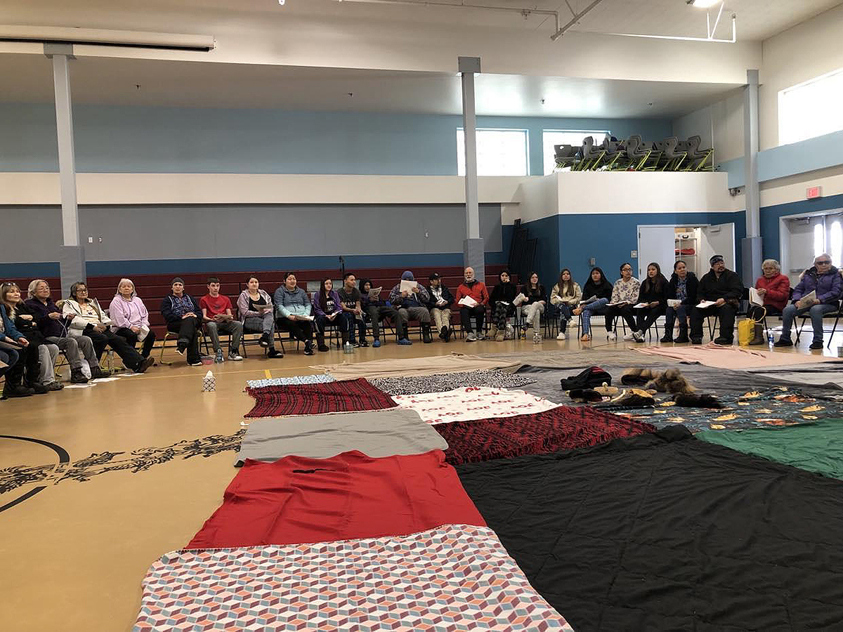 Community gathering in the gym