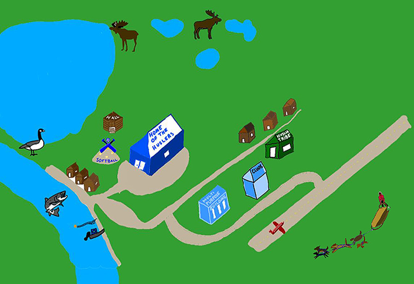 Huslia Cultural Strengths Map illustration