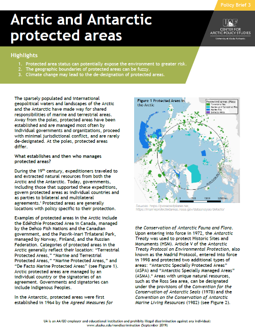 Arctic and Antarctic Protected Areas Policy Brief Cover