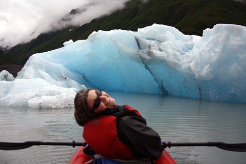 Hope kayaks in Valdez.