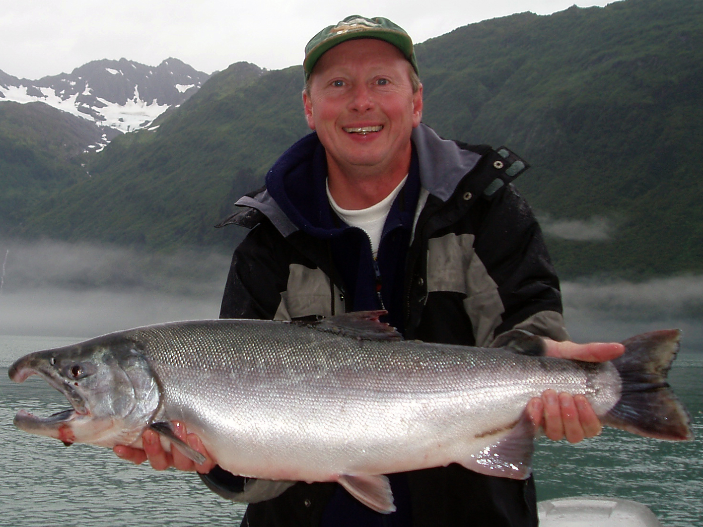 SOM professor Charlie Sparks shows off his King Salmon.
