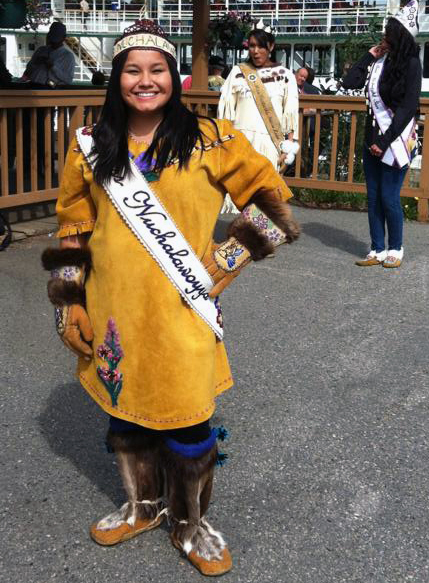 Selina wearing her Miss Nuchalawayya regalia.